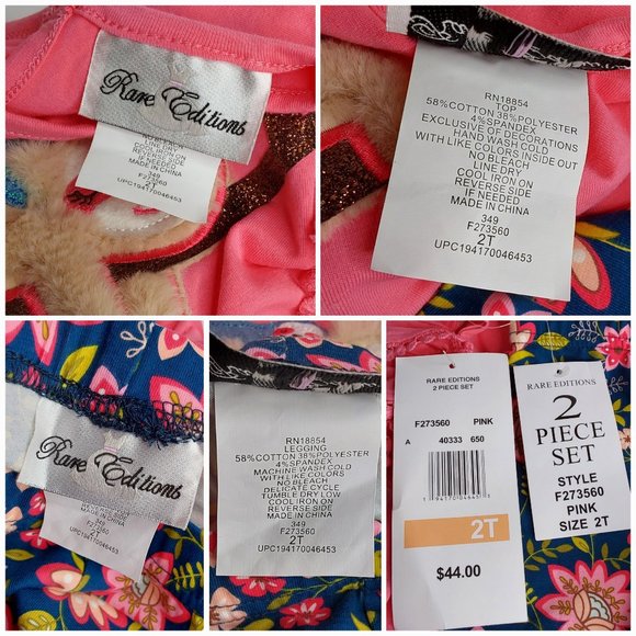 'RARE EDITIONS' TOP & PANTS SLOTH OUTFIT SET - Picture 11 of 16